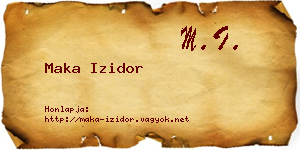 Maka Izidor névjegykártya